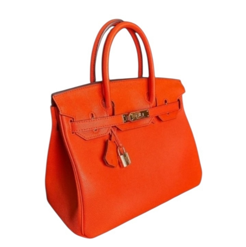 "Birkin" Style Leather Handbag Women's Bag